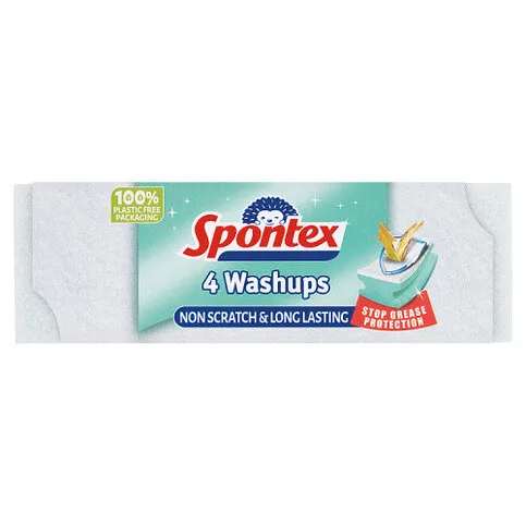Spontex 4 Washups Non Scratch Sponge Scourers
