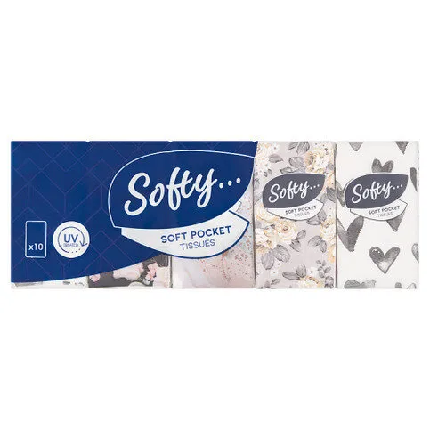 SOFTY POCKET TISSUES 10PK