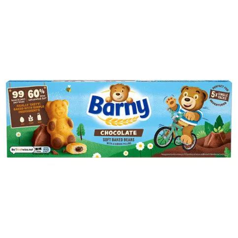 Barny 5 pack Chocolate Soft Baked Bears 125g (5 X 25g)