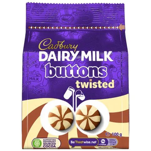 Cadbury Dairy Milk Twisted Buttons Chocolate 100g