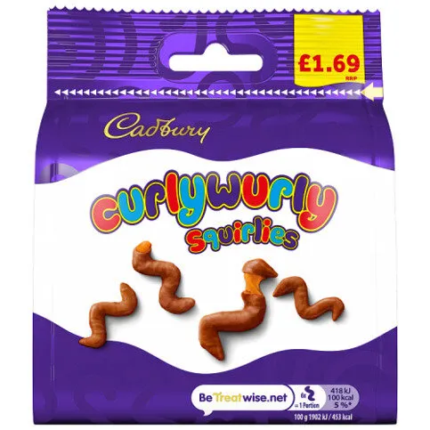 Cadbury Curly Wurly Squirlies Chocolate Bag 85g