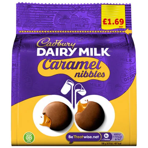 Cadbury Dairy Milk Chocolate Caramel Nibbles Bag 85g
