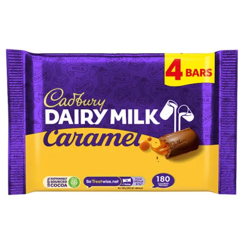 Cadbury Dairy Milk Caramel Chocolate 4 Pack 148g
