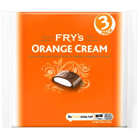 Fry's Cream Orange Chocolate Bar 0.147 Kg