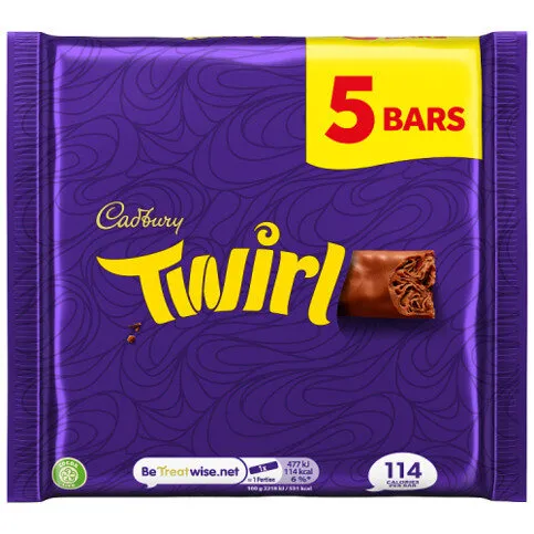 Cadbury Twirl Milk Chocolate 5 Pack Multipack 107.5 g