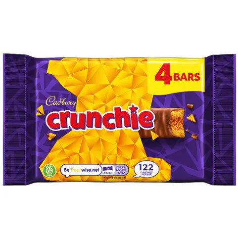 Cadbury Crunchie Chocolate Bar 4 Pack Multipack 104.4g (4 x 26.1g)