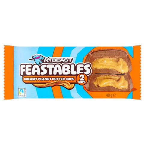 Mr Beast Feastables 2 Creamy Peanut Butter Cups 40g