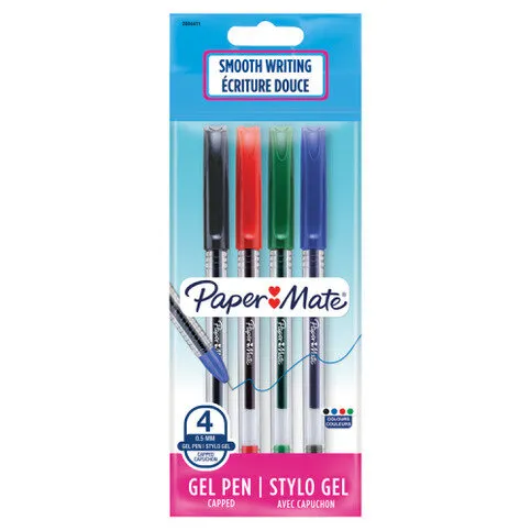Paper Mate Jiffy Gel 0.5mm Point Assorted Colours 4 Count