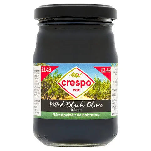 Crespo Pitted Black Olives in Brine 198g