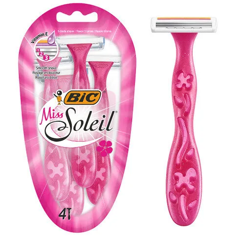 BIC Miss Soleil Women's 3 Blade Disposable Razors x4