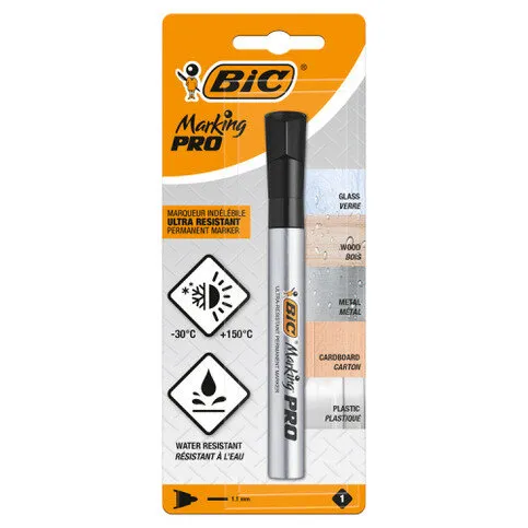 BIC Marking Pro Permanent Markers Medium Bullet Tip - Black, Pack of 1