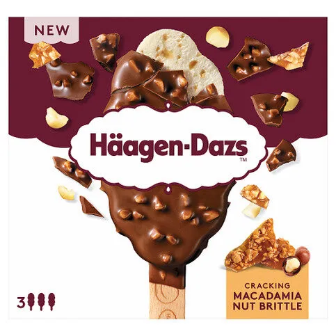 Häagen-Dazs Cracking Macadamia Nut Brittle Ice Cream Bars 201g