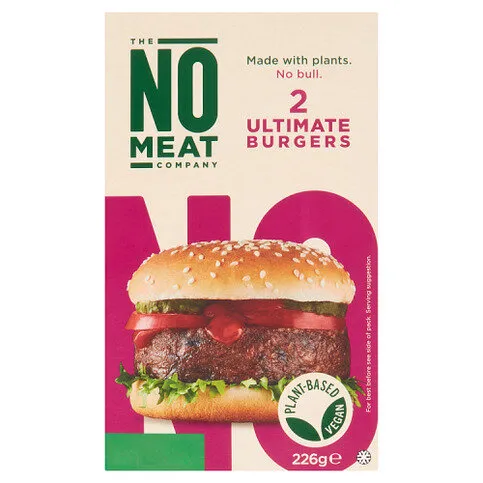 THE NO MEAT COMPANY 2 No Bull Ultimate Burgers 226g