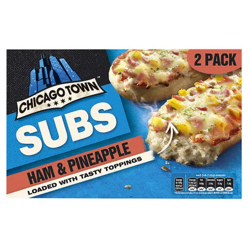 Chicago Town Subs Ham & Pineapple Pizza 2 x 125g (250g)