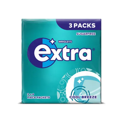 Extra Cool Breeze Sugarfree Chewing Gum Multipack 3x9 Pieces