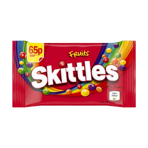 Skittles Vegan Chewy Sweets Fruit Flavoured Bag £0.65 PMP 45g

