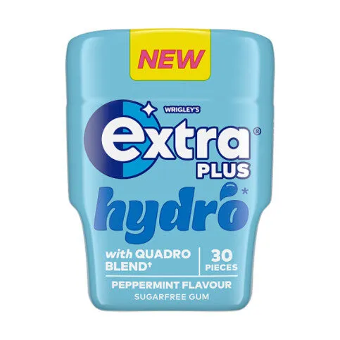 Extra Plus Hydro Sugarfree Chewing Gum Bottle 30 Pieces