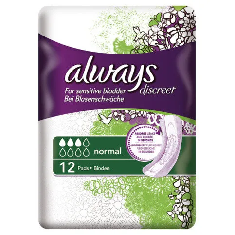 ALWAYS DISCREET NORMAL PADS 12