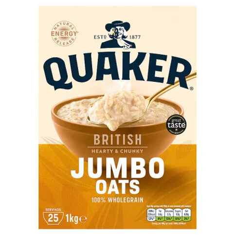 Quaker Jumbo Porridge Oats 1kg