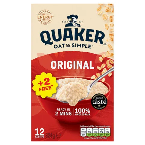 Quaker Oat So Simple Original Big Pack Porridge Sachets 12x27g