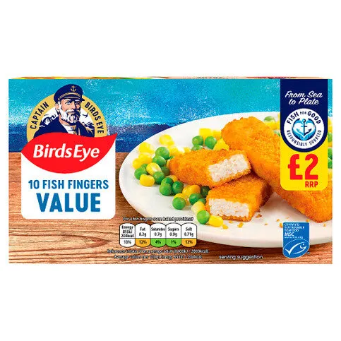 Birds Eye 10 Fish Fingers Value 250g