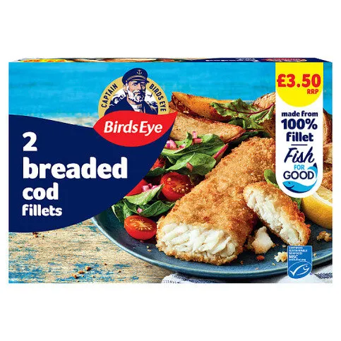 Birds Eye 2 Breaded Cod Fillets 200g