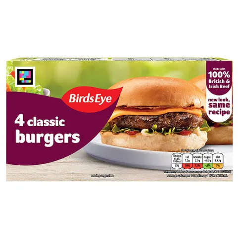 Birds Eye 4 Classic Burgers 227g