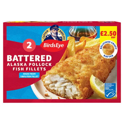 Birds Eye Battered Alaska Pollock Fish Fillets 200g