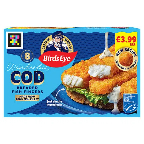 Birdseye 8 Wonderful Cod Breaded Fish Fingers 224g