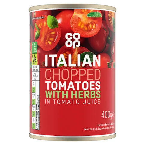 Co-op Italian Chopped Tomatoes with Herbs in Tomato Juice 400g