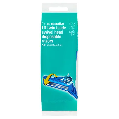 The Co-operative 10 Twin Blade Swivel Head Disposable Razors