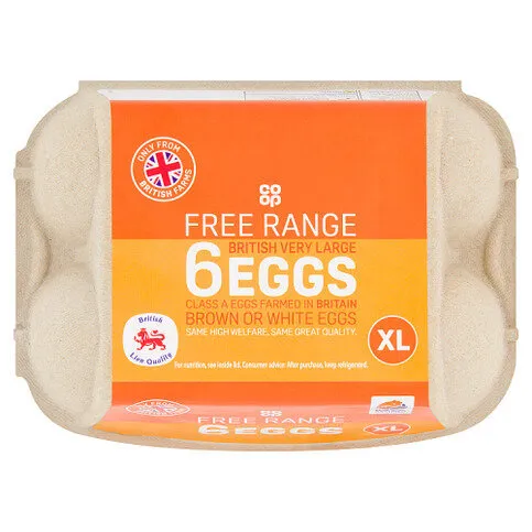 Co-op 6 Free Range British Very Large Eggs
