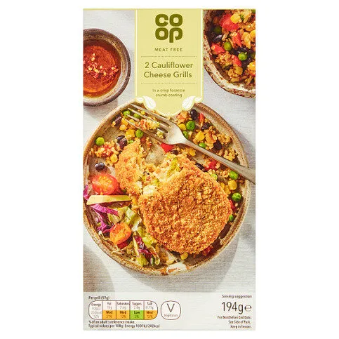 Co Op Meat Free 2 Cauliflower Cheese Grills 194g