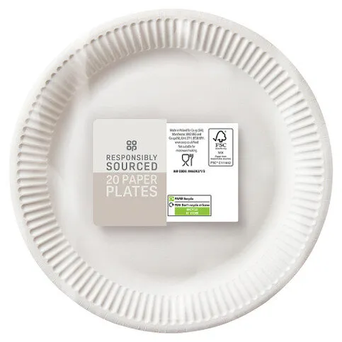 Co-op White Paper Plate 20 Pack Each