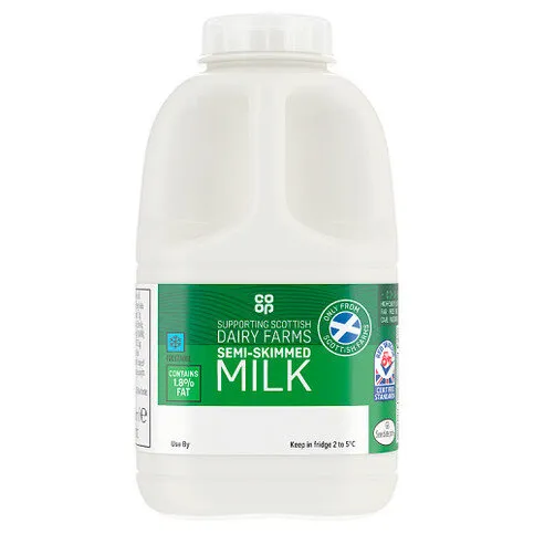 Co-op Semi Skimmed Milk 1 Pint/568ml