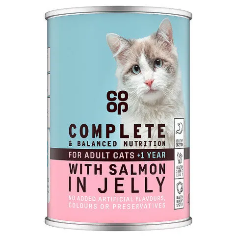 Co-op Complete & Balanced Nutrition with Salmon in Jelly for Adult Cats +1 Year 400g