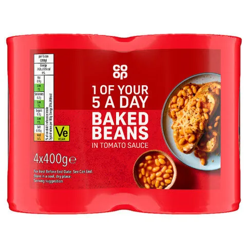 Co-op Baked Beans in Tomato Sauce 4 x 400g