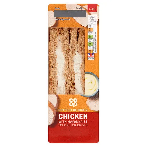 Co-op British Chicken with Mayonnaise on Malted Bread