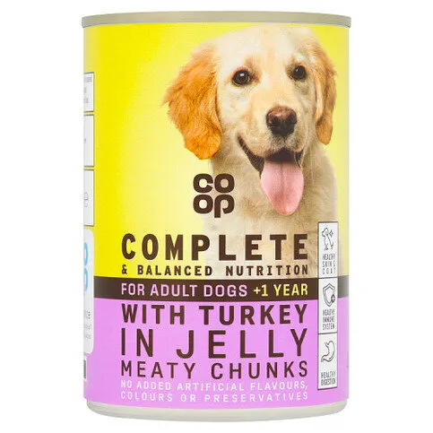 Co-op For Adult Dogs +1 Year With Turkey in Jelly Meaty Chunks 400g