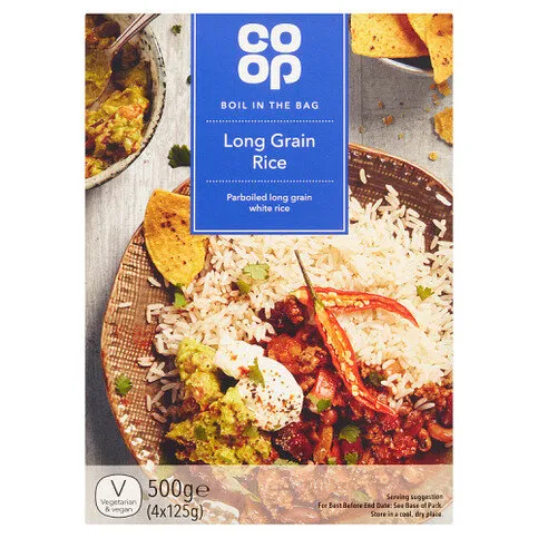 Co-op Boil in the Bag Long Grain Rice 4 x 125g (500g)