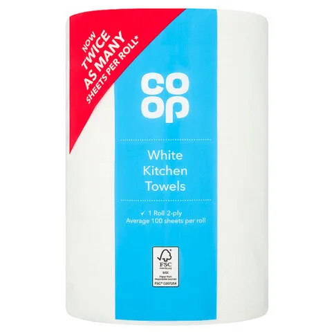 Co-op White Kitchen Towels 1 Roll