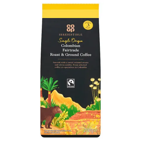 Co-op Irresistible Colombian Fairtrade Roast & Ground Coffee 200g