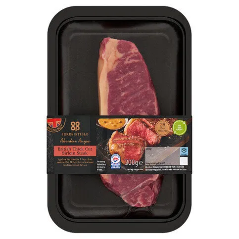 Co-op Irresistible Aberdeen Angus British Thick Cut Sirloin Steak 300g