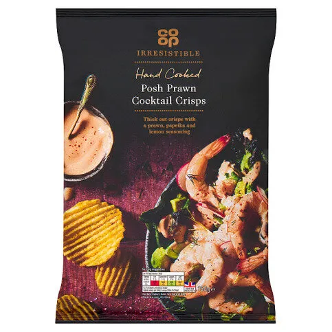 Co-op Irresistible Hand Cooked Posh Prawn Cocktail Crisps 150g