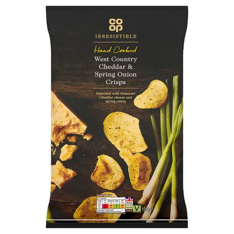 Co-op Irresistible West Country Cheddar & Spring Onion Crisps 150g