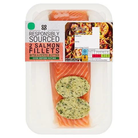 Co-op 2 Salmon Fillets with a Pesto Butter 230g