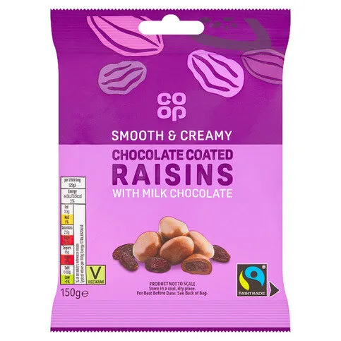 Co-op Chocolate Coated Raisins with Milk Chocolate 150g