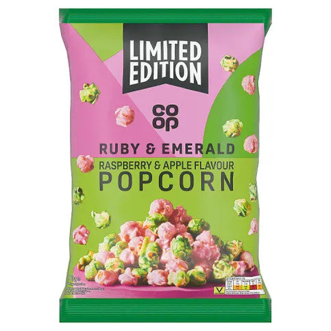 Co-op Limited Edition Ruby & Emerald Raspberry & Apple Flavour Popcorn 170g