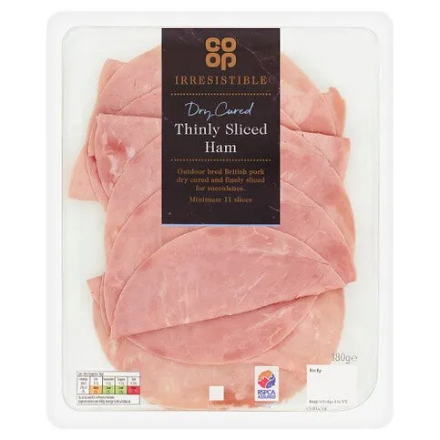 Co-op Irresistible Dry Cured Thinly Sliced Ham 180g