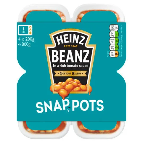 Heinz Baked Beanz Snap Pots 4 x 200g